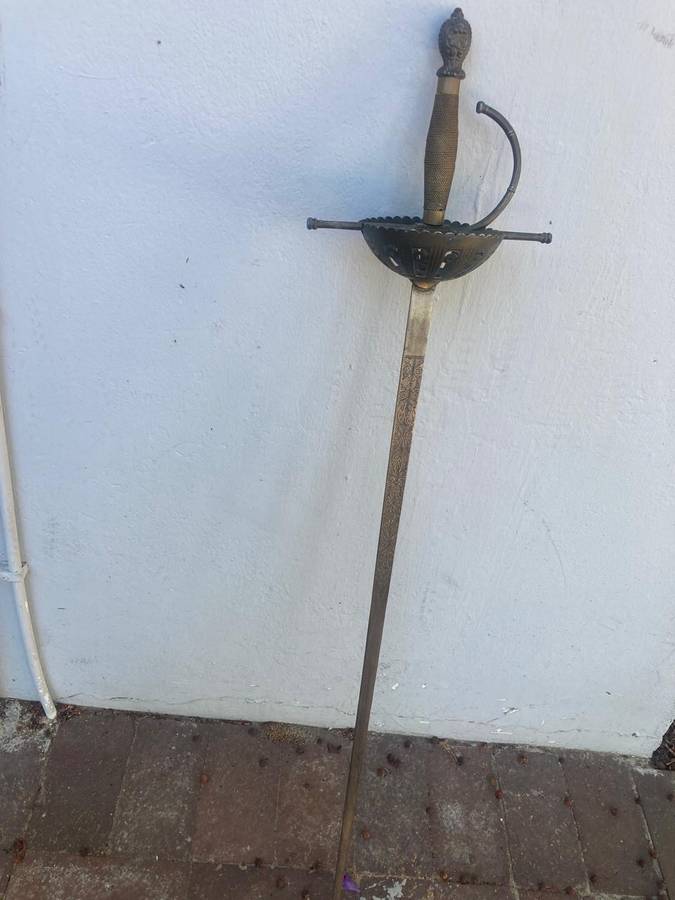 Vintage Sword on wooden base ( 107 cm )