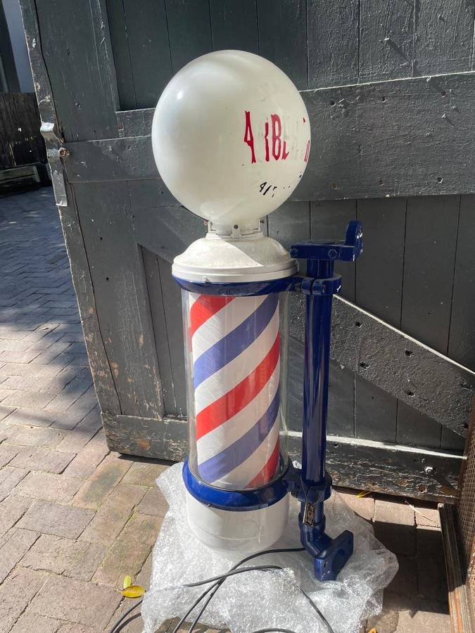 Rare Original Glass Barberpole circa 1920's (108cm)