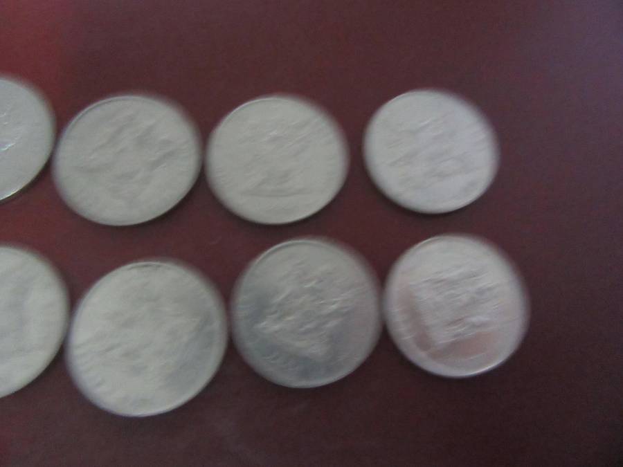 RSA - 12 ONE RAND COINS - VARIOUS YEARS - COAT OF ARMS - BID PER ITEM