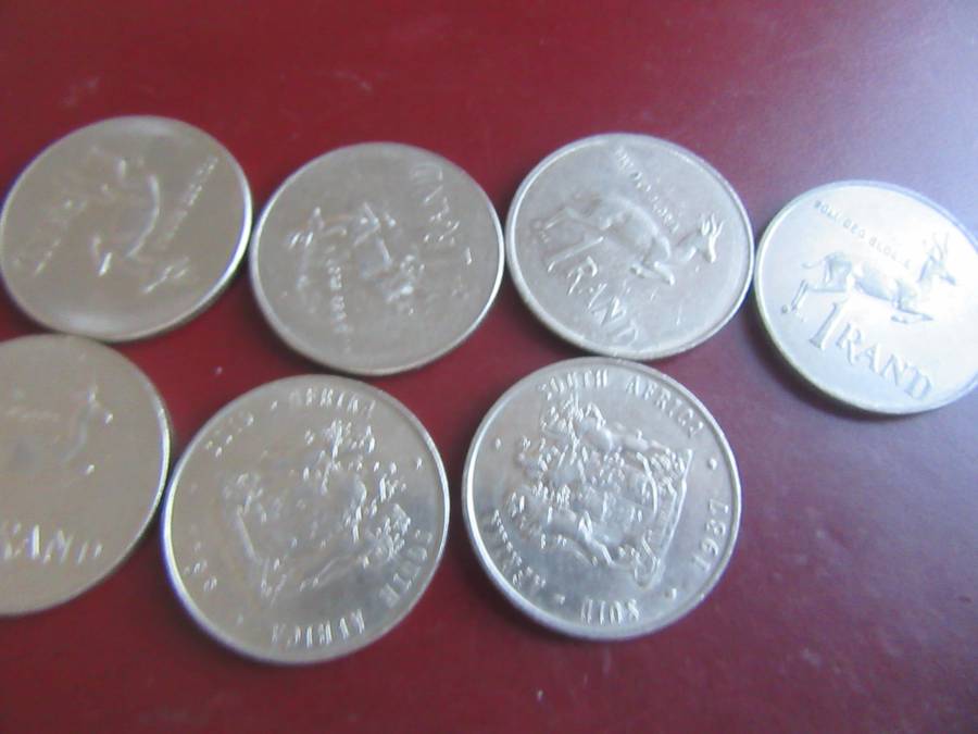 7ONE RAND COINS - VARIOUS YEARS - AS PER SSCAN -AS10