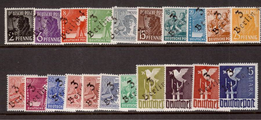 Allied Occupation Issue - Set of 21 - With Berlin Overprint