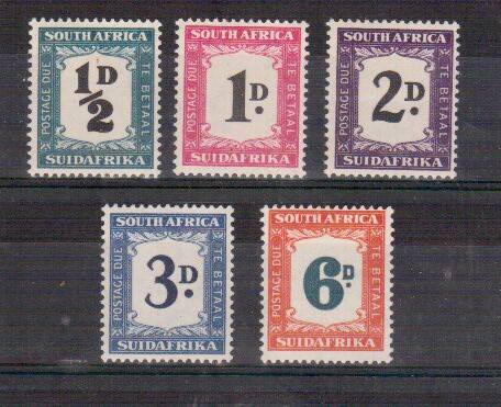 Union SA - 1948-1949 Postage Due - Fine LMM - Set of Five - SACC 33-37 - CV R1800