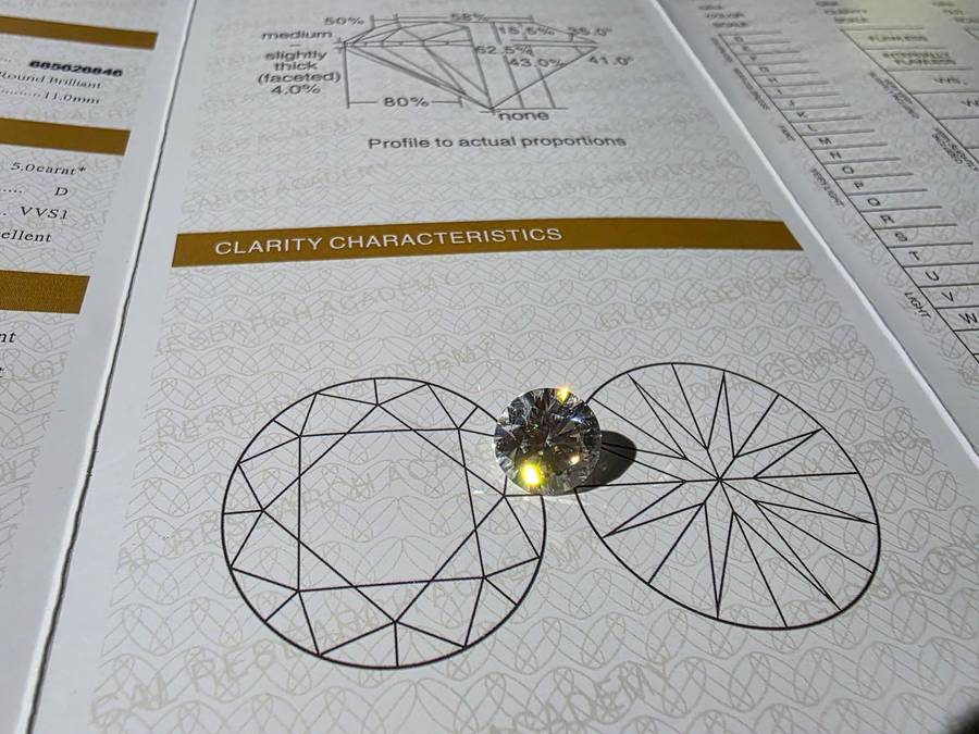 MOISSANITE 5ct GRA certificate including