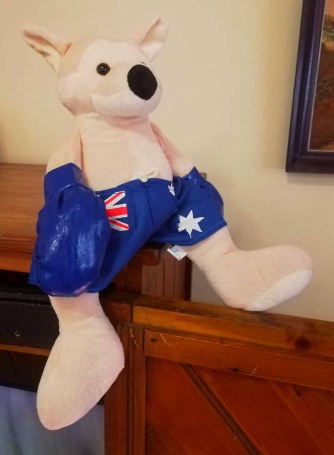 An Australia United Souvenir Boxing Kangaroo. A Plush soft toy. 40cm.