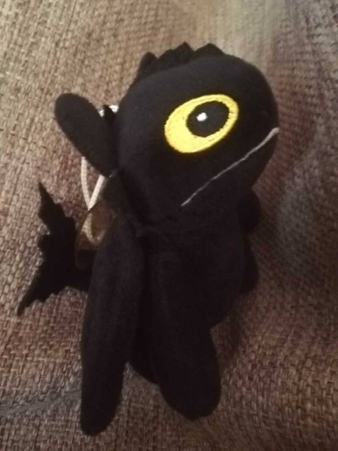 Toothless From How To Train Your Dragon. Soft Black, Plush Toy. 12cm.