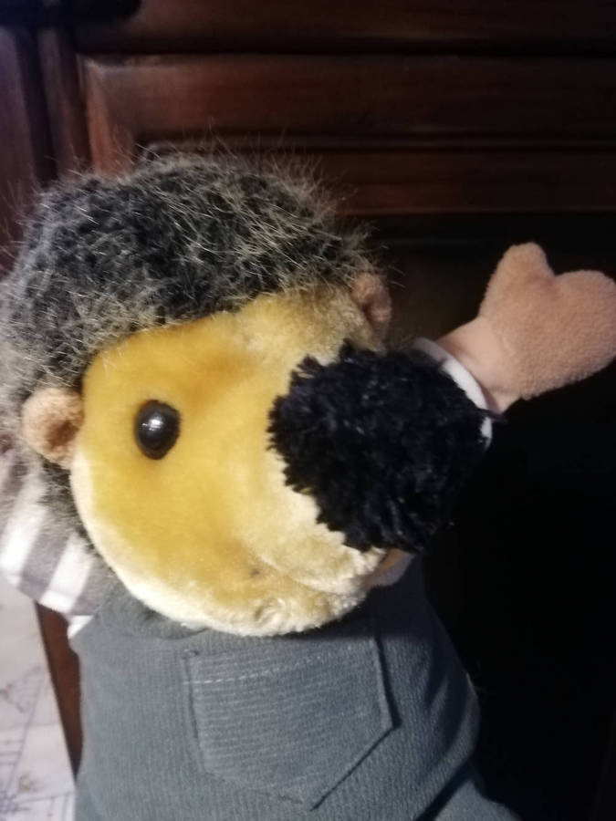 Pepper the Porcupine. A Plush Hand Puppet. 30cm.