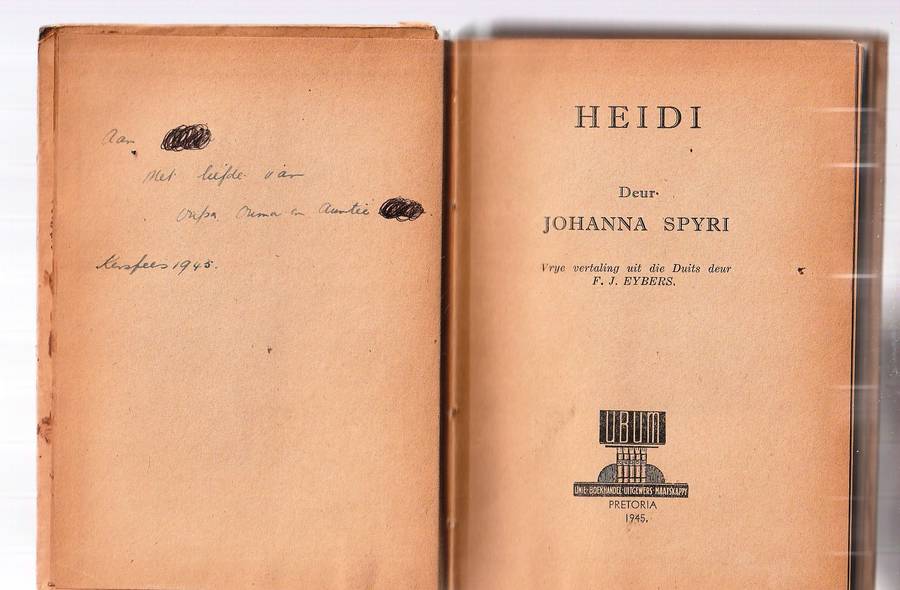 Heidi - Johanna Spyri - 1945 vertaling deur FJ Eybers