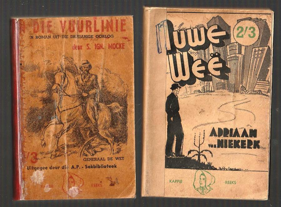 Lot van 4 skaars KAPPIE REEKS boeke - Gister die Heldejare / Nuwe wee / Vuurlinie / Onheil Kransfont