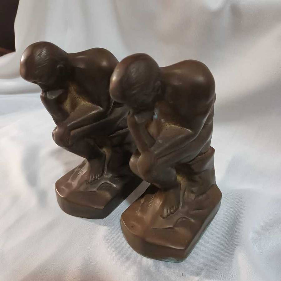 Set of 'The Thinker' bookends