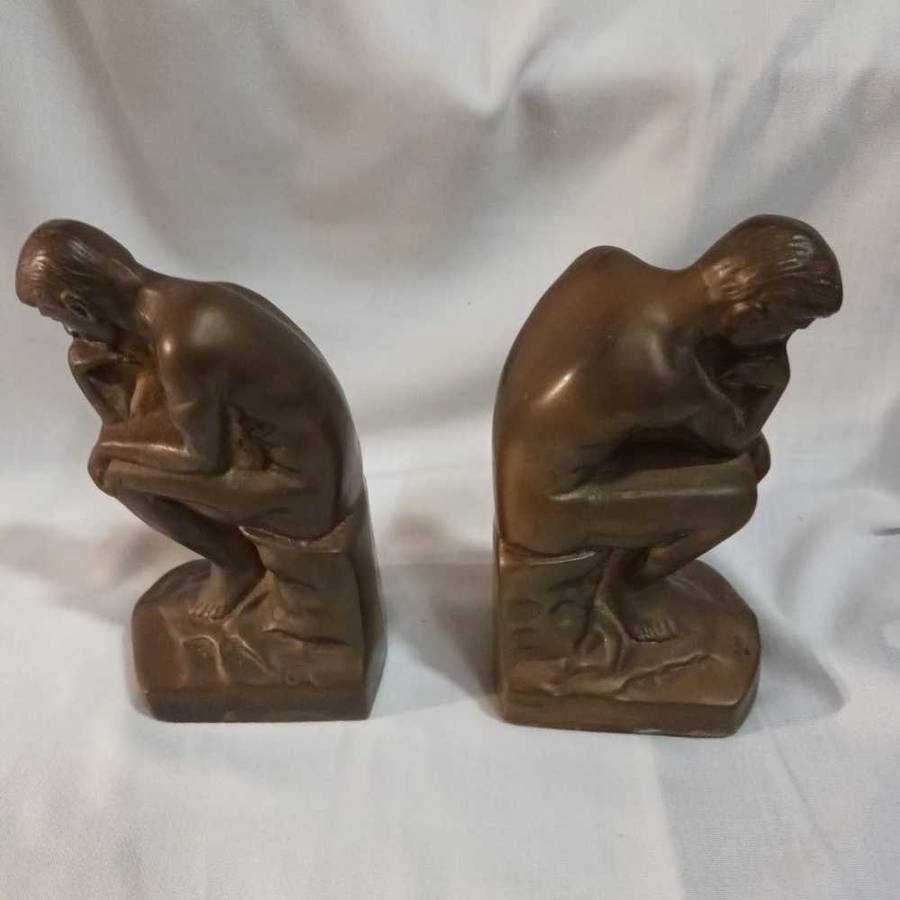 Set of 'The Thinker' bookends