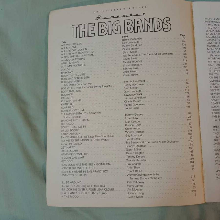 Remember the Big Bands Sheet Music