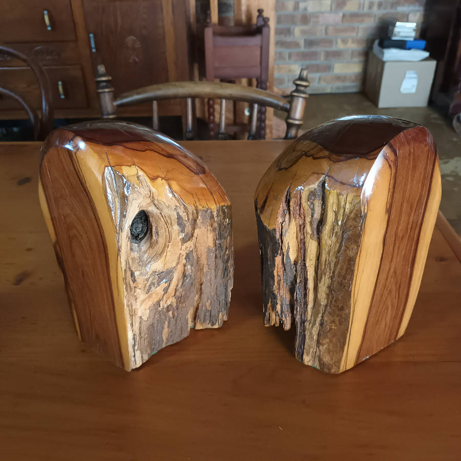 Wooden bookends