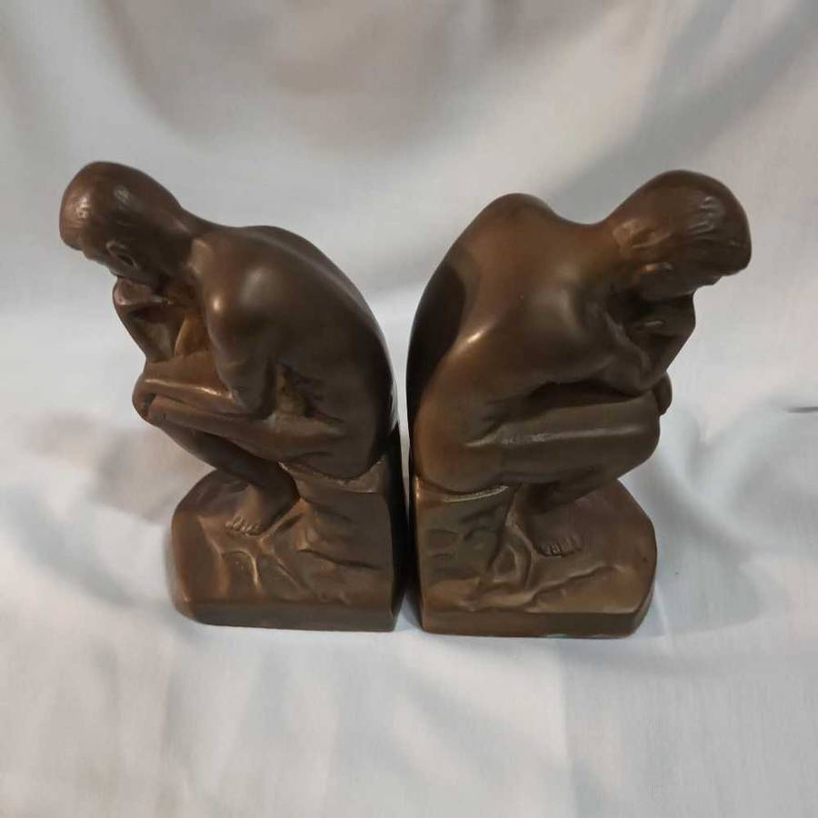 Set of 'The Thinker' bookends