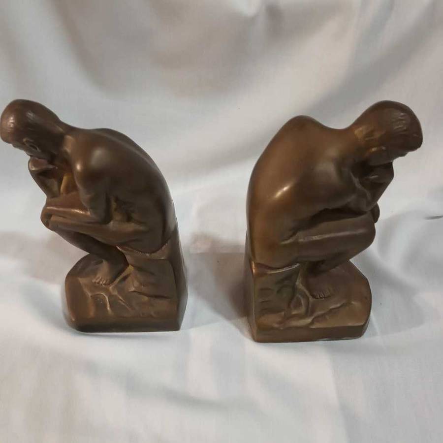 Set of 'The Thinker' bookends