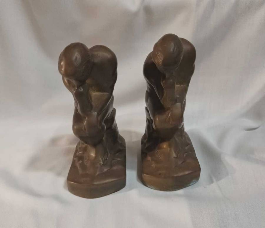 Set of 'The Thinker' bookends