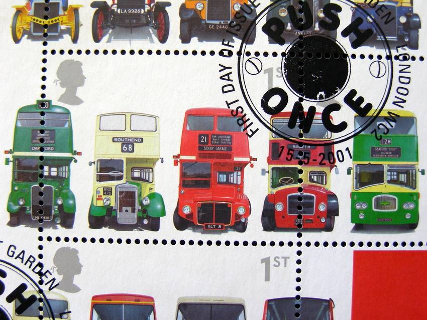 GREAT BRITAIN Miniature Sheet (First Day Cancel) - 150th Anniv. of the Double Decker Bus 2001