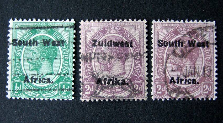 SWA - George V Overprints (9.5mm between lines) 1923-26