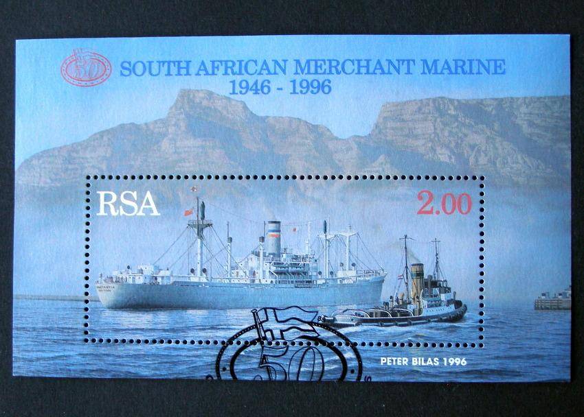 SOUTH AFRICA Miniature Sheet (First Day Cancel) - 50th Anniv. of SA Merchant Marine 1996