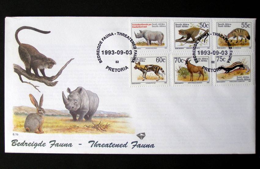 SOUTH AFRICA Cover - Threatened Fauna Definitive (6.1b) 1993 //Animals