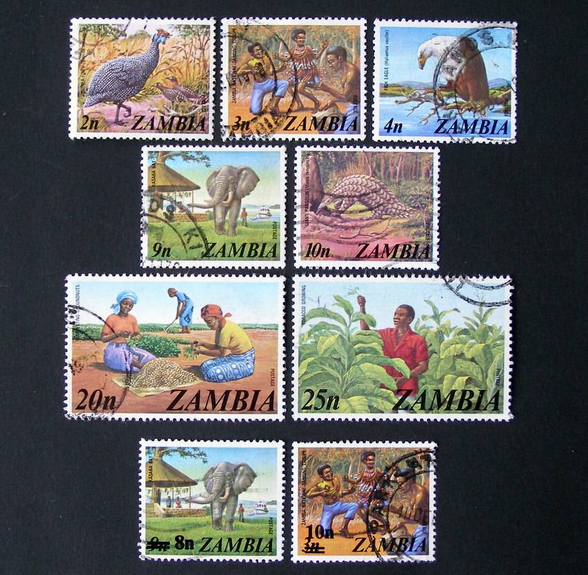 ZAMBIA - Definitive 1975 (plus 1979 surcharges)
