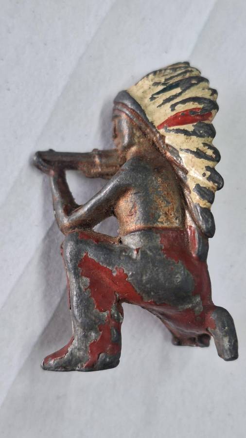 Vintage Cast Iron/Lead Native American Toy Soldier  Collectible Figurine