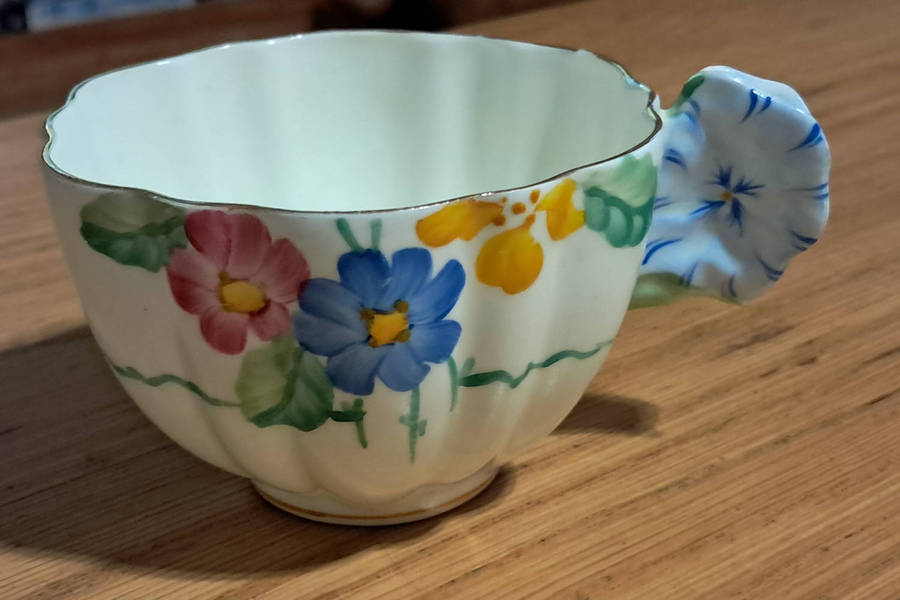 Hand painted Paragon tea trios and plate