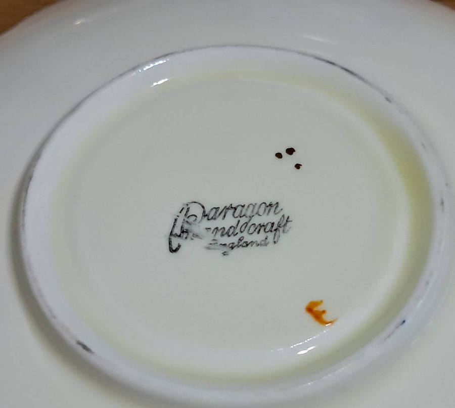 Hand painted Paragon tea trios and plate