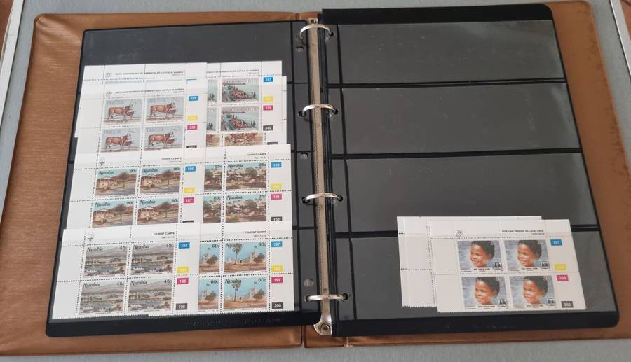SWA/NAMIBIA/RSA ETC CONTROLS, POSTCARDS, SHEETS ETC IN RING BINDER. AS PER IMAGES. PLS READ!
