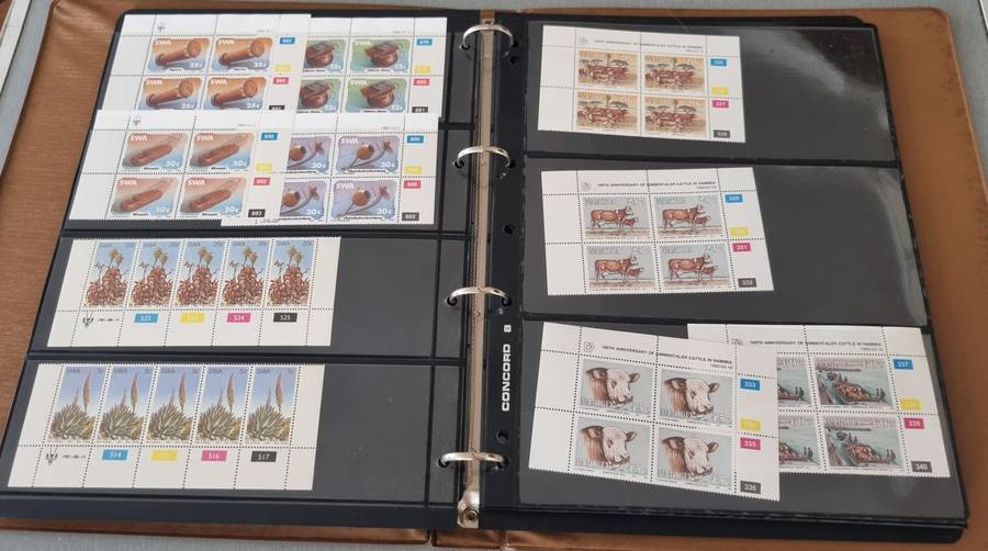 SWA/NAMIBIA/RSA ETC CONTROLS, POSTCARDS, SHEETS ETC IN RING BINDER. AS PER IMAGES. PLS READ!