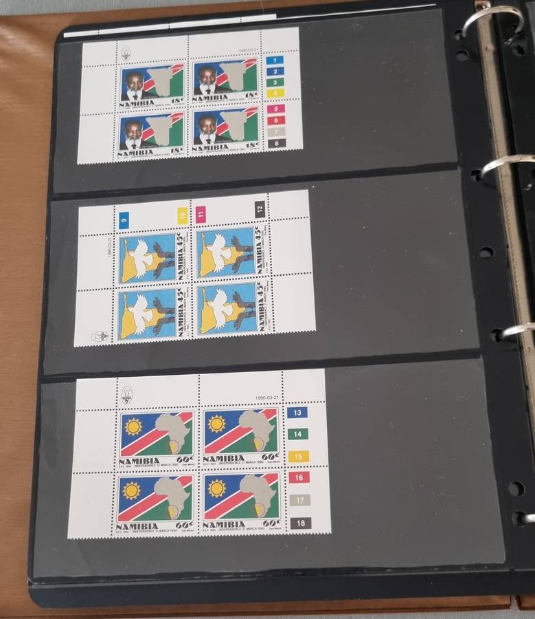 SWA/NAMIBIA/RSA ETC CONTROLS, POSTCARDS, SHEETS ETC IN RING BINDER. AS PER IMAGES. PLS READ!