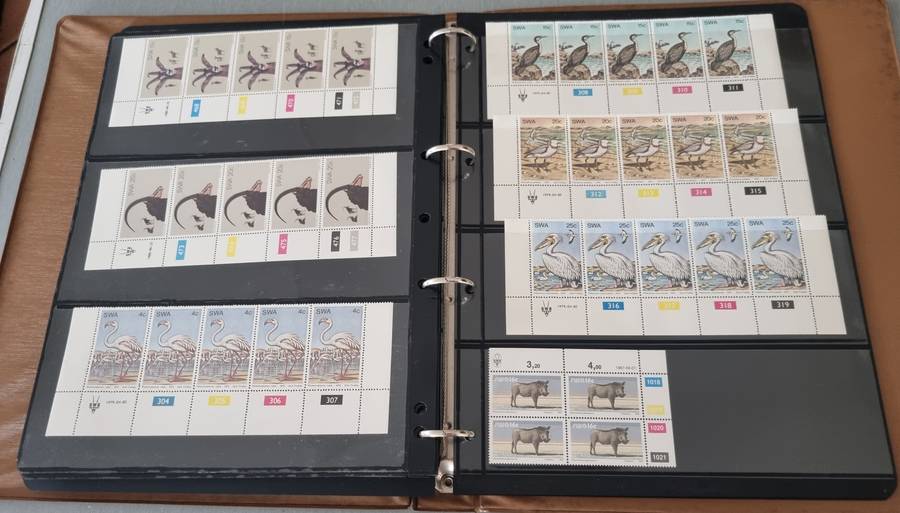SWA/NAMIBIA/RSA ETC CONTROLS, POSTCARDS, SHEETS ETC IN RING BINDER. AS PER IMAGES. PLS READ!