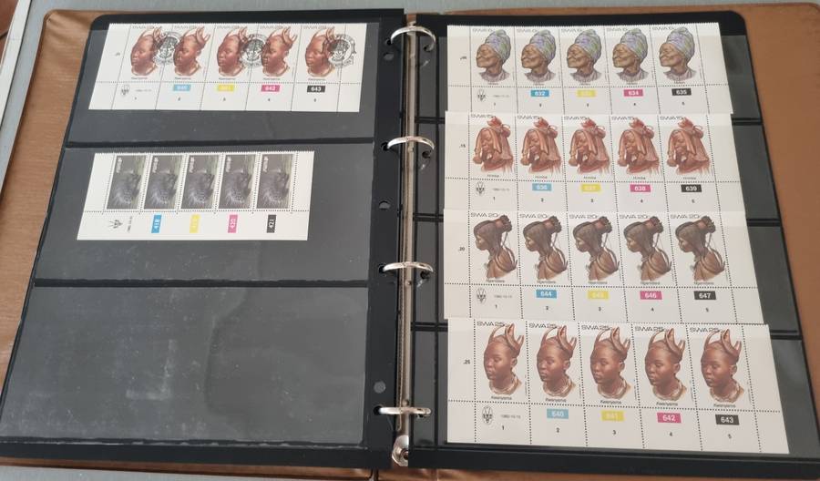 SWA/NAMIBIA/RSA ETC CONTROLS, POSTCARDS, SHEETS ETC IN RING BINDER. AS PER IMAGES. PLS READ!