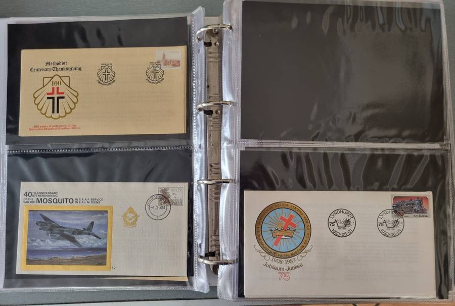 RING BINDER WITH MANY RSA SPECIAL COMMEMORATIVE COVERS ETC. AS PER IMAGES. NB: PLEASE READ!!