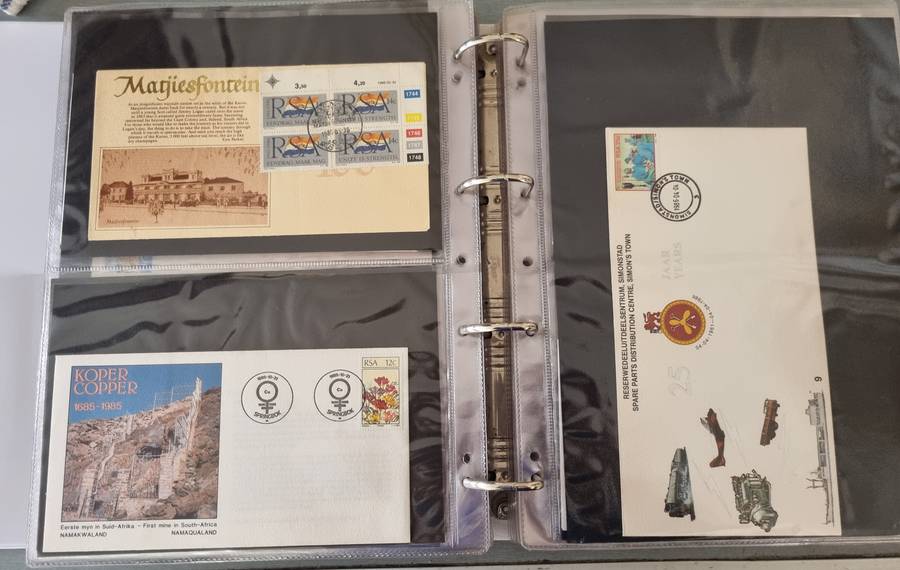 RING BINDER WITH MANY RSA SPECIAL COMMEMORATIVE COVERS ETC. AS PER IMAGES. NB: PLEASE READ!!
