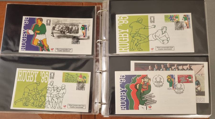 IDEAL RING FDC ALBUM WITH RSA 6TH SERIES FIRST DAY COVERS ETC. AS PER SCANS. NB: PLEASE READ BELOW!!