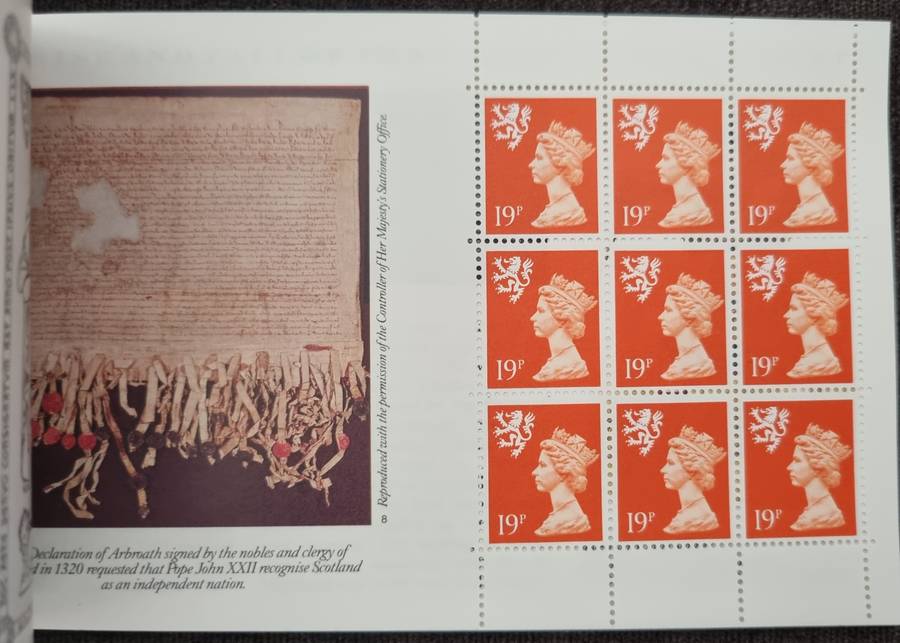 GB 1989 `THE SCOTS CONNECTION` PRESTIGE 5 POUND BOOKLET MINT. SGDX10. CV GBP 24.