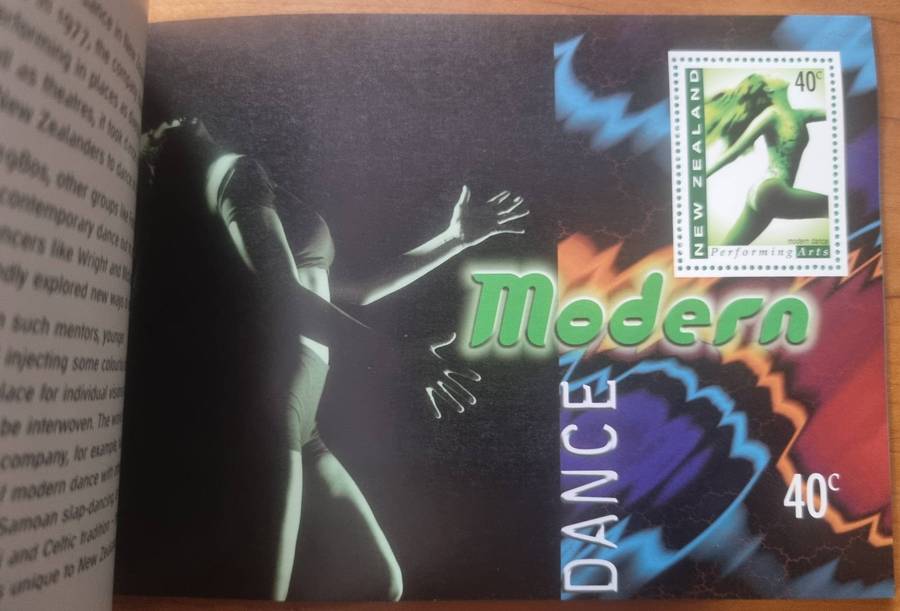 New Zealand 1998 Performing arts souvenir miniature sheet booklet - as per images.