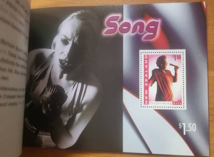 New Zealand 1998 Performing arts souvenir miniature sheet booklet - as per images.