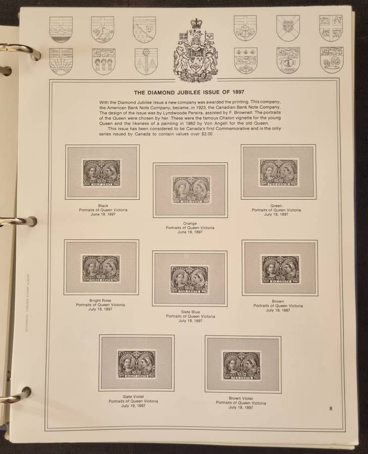 Canada nice pre-printed album 1886-1991 + few UMM QEII etc stamps  as per images  read.