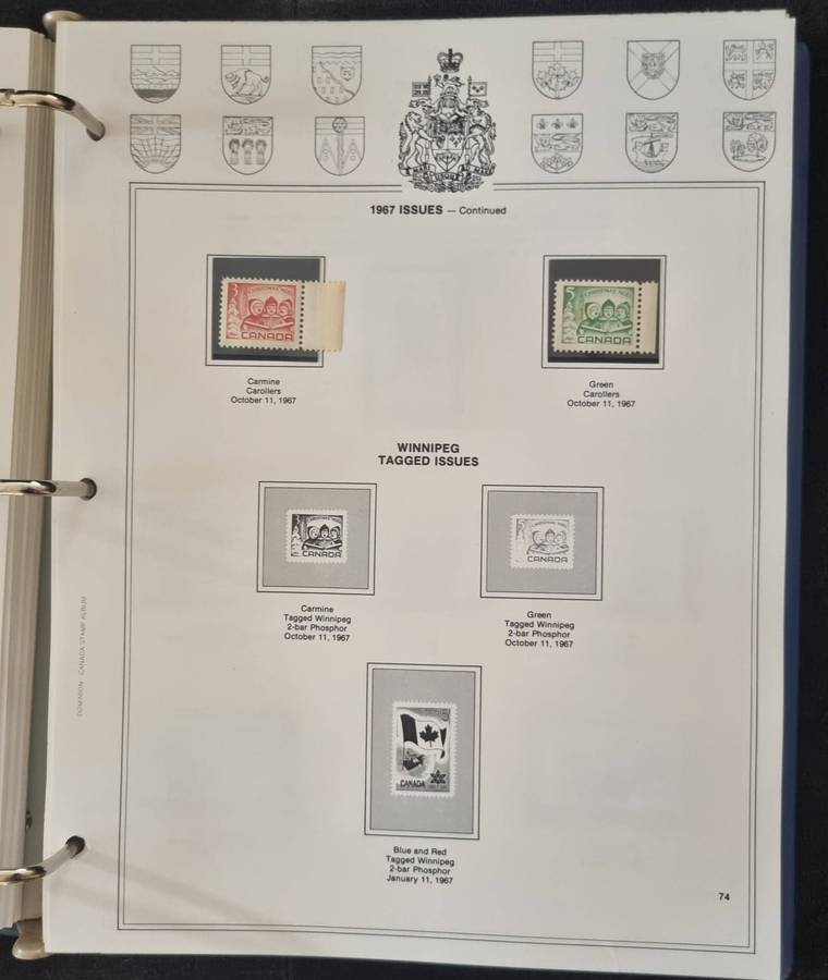 Canada nice pre-printed album 1886-1991 + few UMM QEII etc stamps  as per images  read.