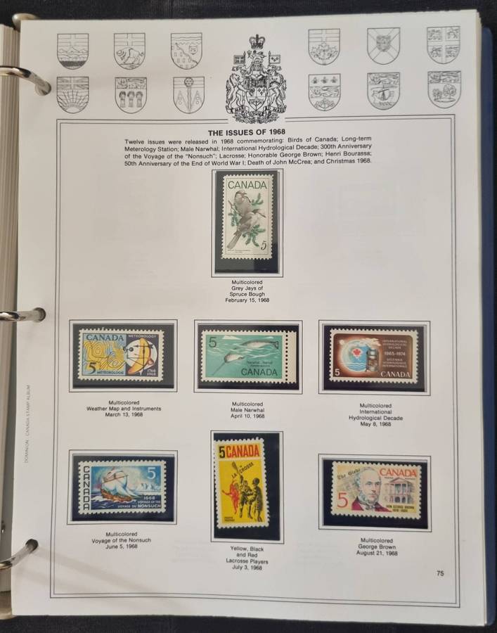 Canada nice pre-printed album 1886-1991 + few UMM QEII etc stamps  as per images  read.