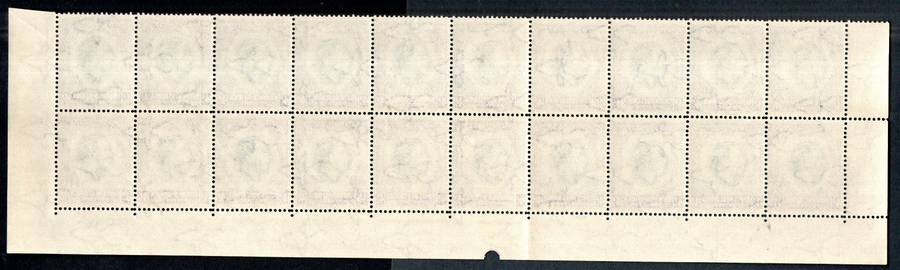 SWA 1937 KGVI CORONATION 4d UMM DOUBLE BOTTOM ROW BLK OF (X20) WITH INSCRIPTION. SACC129. NB: READ.