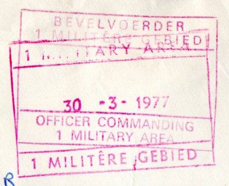 BORDER WAR 1977 PASSED BY CENSOR COVER TO GERMISTON. CONDITION AS PER SCANS.