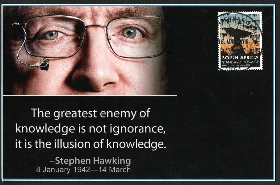 RSA 2018 STEPHEN HAWKING COMMEMORATIVE COVER PRIVATELY MADE. AS PER SCANS. NICE ITEM.