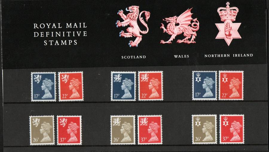 GB 1990 DEF STAMPS (REGIONAL ISSUES) PRESENTATION PACK NO 23 WITH MINT STAMPS. CV GBP 16. NICE ITEM.