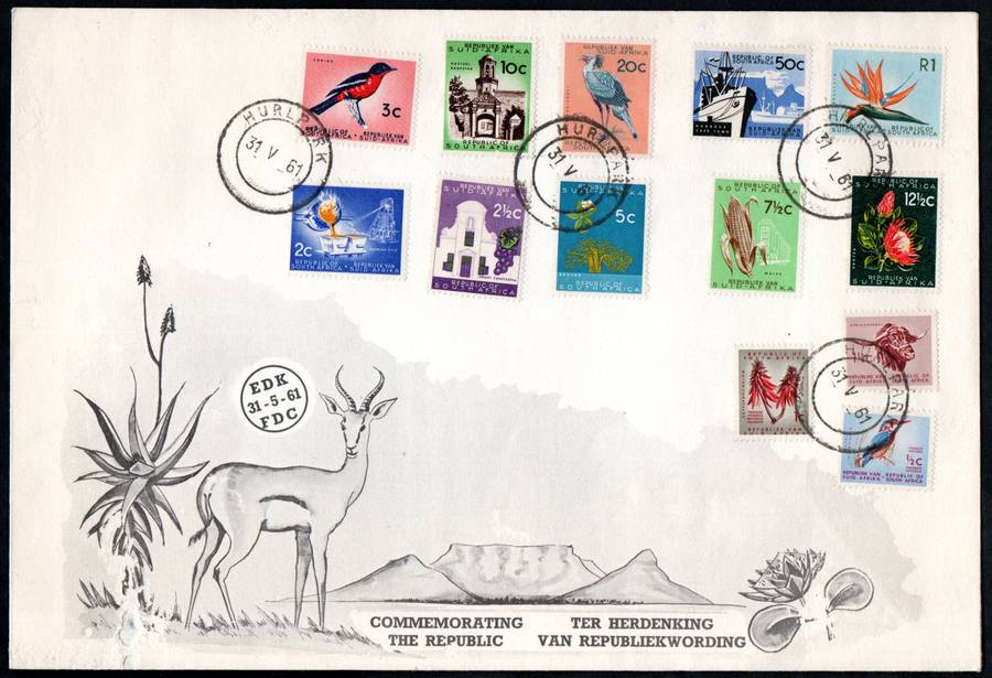 RSA 1961 NEW REPUBLIC (31 MAY 1961) SELECTION OF (X12) FDCs ETC. CONDITION ETC AS PER SCANS.