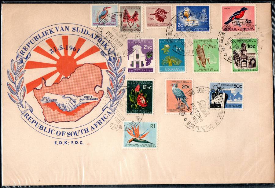 RSA 1961 NEW REPUBLIC (31 MAY 1961) SELECTION OF (X12) FDCs ETC. CONDITION ETC AS PER SCANS.