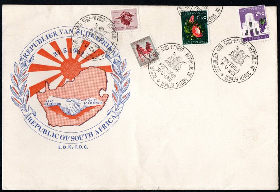 RSA 1961 NEW REPUBLIC (31 MAY 1961) SELECTION OF (X12) FDCs ETC. CONDITION ETC AS PER SCANS.