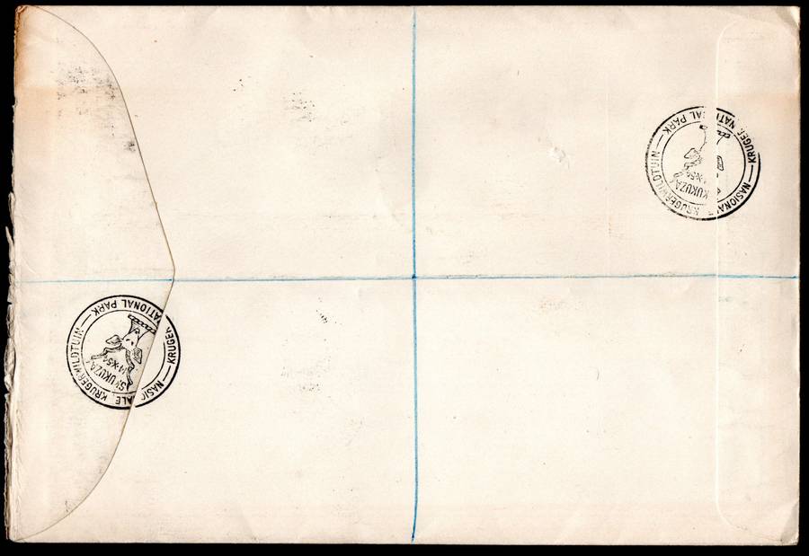 UNION 1954 (X4) DEF ISSUE NATIONAL PARKS FDCs (SKUKUZA D/S). CONDITION ETC AS PER SCANS.