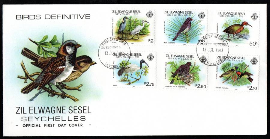 ZIL ELWAGNE SESEL (SEYCHELLES) 1983 BIRDS SET OF (X3) FIRST DAY COVERS. AS PER SCANS. LOVEY ITEMS.
